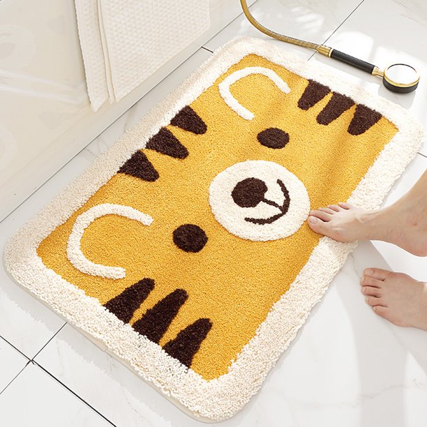Alfombras de baño, felpudo bonito, antideslizante, absorbente, lavable, peludo, para dormitorio, duradero, grueso, de felpa, para puerta, bañera, ducha, alfombra de baño