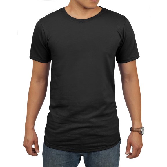 Ma Croix Men's Hip Hop Longlined Casual Crew Neck Basic T Shirts