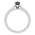 thumbnail image 3 of 14K White Gold Ring Black Diamond Engagement Ring Center Cushion 4-Prong 0.75 Carat (Black, AAA), 3 of 5