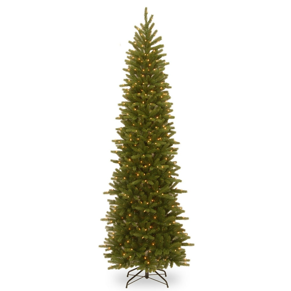 9’ PreLit Pencil Fir Artificial Christmas Tree Clear Lights