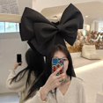 thumbnail image 2 of Farfi Christmas Big Bow Decoration Wedding Large Bow Ornament for Holiday Tree Wreath Porch Window Door Decor (Black, 30cm), 2 of 4