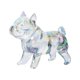 thumbnail image 4 of Estatua de bulldog francés con grafiti, escultura de perro, figuras de escritorio, estatua de animal, claro, 4 of 9