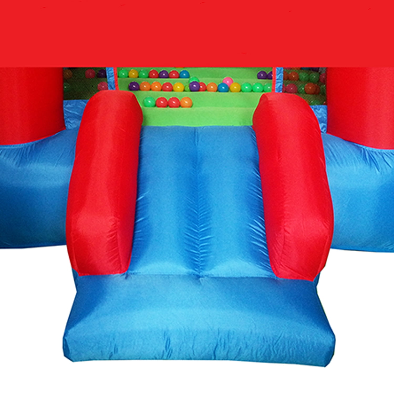 PICASSO-TILES Outdoor Inflatable Bouncer, Bouncing House, Jump & Slide Playhouse with 50 Pit Balls, 3 Sides Mesh Protection with Heavy Duty GFCI ETL Certified 385W Blower