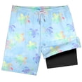 thumbnail image 4 of Swim Shorts Boys Children Summer Swim Trunks with Pockets Cool Graphic Print Beach Shorts Light Blue 8-9 Years, 4 of 4