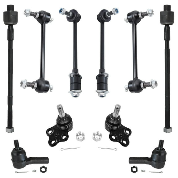 Detroit Axle - 10pc Front Tie Rods Lower Ball Joints Rear Sway Bars Replacement for Nissan Pathfinder Fits select: 2003-2004 NISSAN PATHFINDER LE/SE, 1997-2003 INFINITI QX4