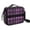 Purple and Black, variant on Pink and Black Checkered Pattern Insulated Lunch Bag with Shoulder Strap and Bottle Holder,Bento School Lunch Bag Box,11x9.5x3.5 Inches