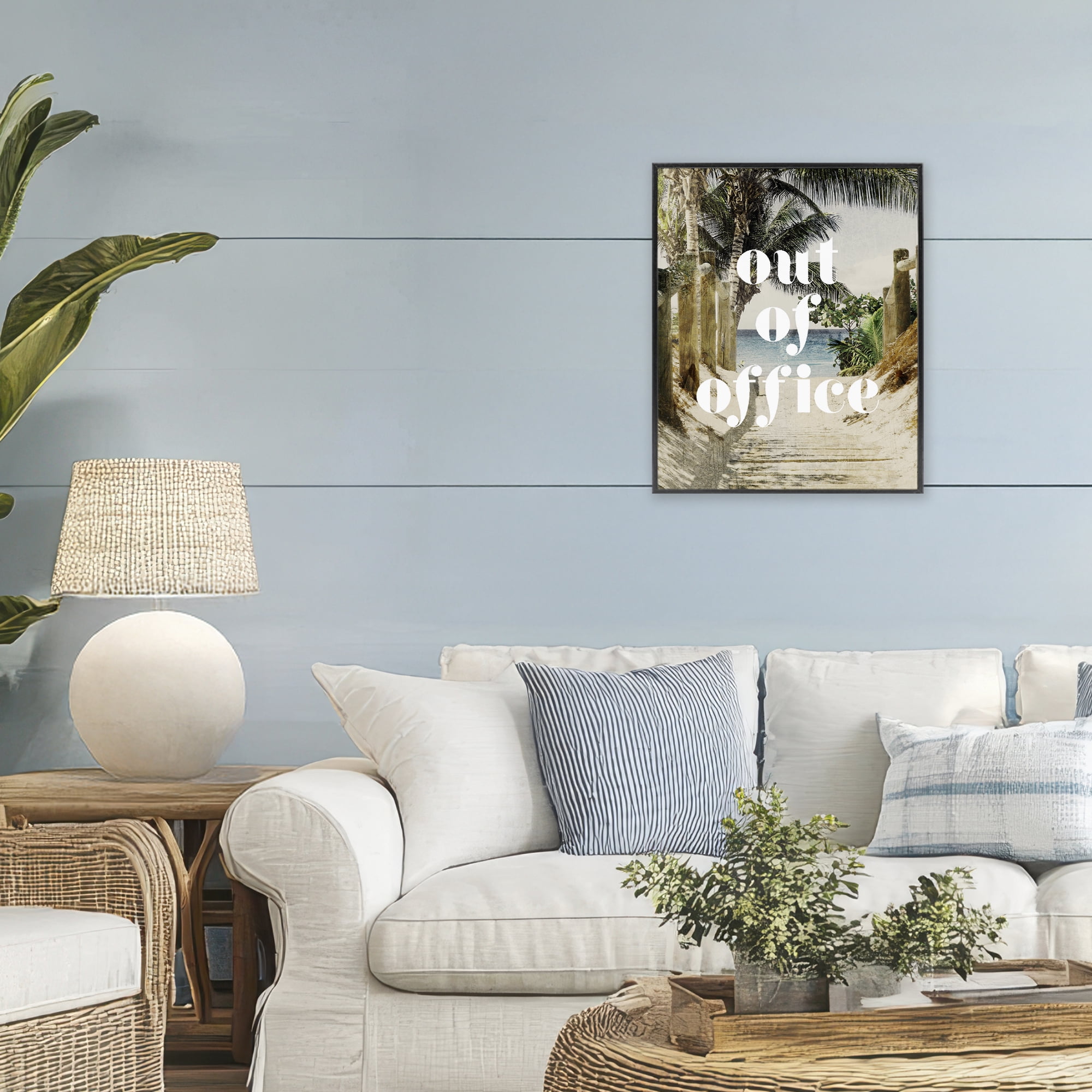 Out of Office Beach Path Black Framed Giclee Art, design by Lil' Rue