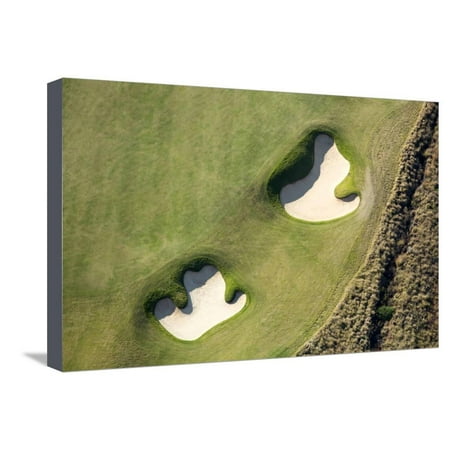 Golf Course Bunkers - Aerial View - South Africa Stretched Canvas Print Wall Art By Richard Du