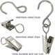 thumbnail image 3 of Stainless Steel S Hooks Curtain Clips, 50 Pack Hanging Party Lights Clips, Hangers Gutter Photo Camping Tents, Art Craft Display, Garden Courtyards De, 3 of 5