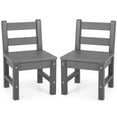 thumbnail image 1 of Gymax 2 PCS Kids Chairs Indoor Outdoor Heavy-Duty All-Weather Children Learning Chair Grey, 1 of 8
