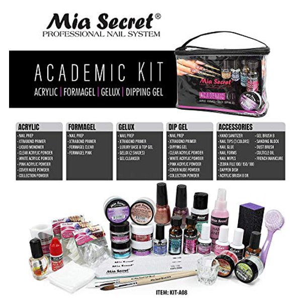 Mia Secret Professional Academic Nail Kit for Acrylic, Formagel,Gelux
