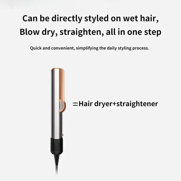 New 2 IN 1 Professional Hair Straightener & Hair Dryer Heat-Up Hair Flat Iron, Negative Ion Iron Long-Lasting Styling Tool