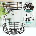 thumbnail image 2 of Auledio 2 Tier Detachable Fruit basket with Banana Hanger, Fruit Bowl for Kitchen Counter, Hanging Storage Baskets for Organizing (Bronze）, 2 of 7