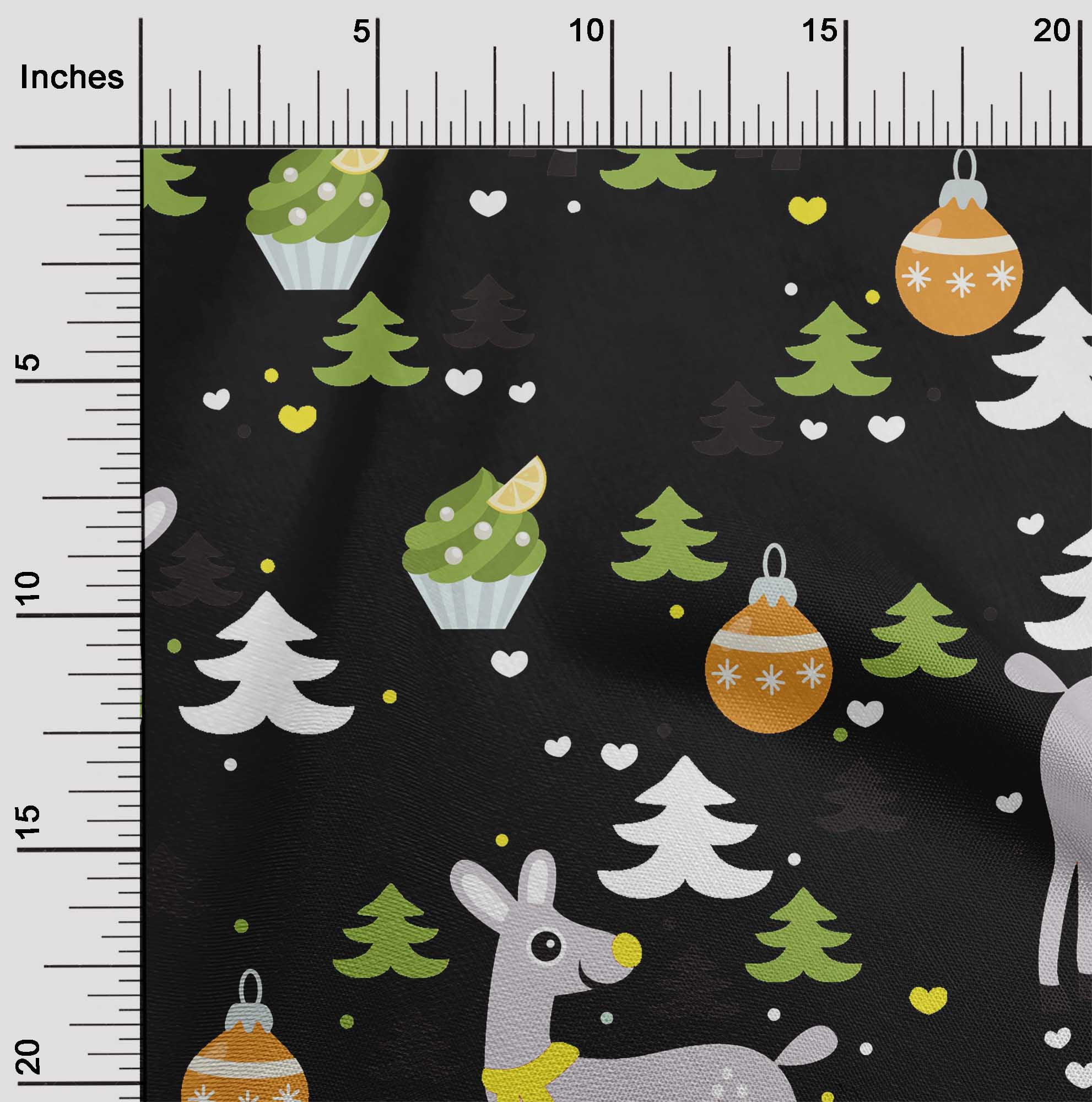 oneOone Cotton Cambric Black Fabric Christmas Fabric For Sewing Printed Craft Fabric By The Yard 56 Inch Wide