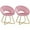 Pink, variant on Gymax Set of 2 Accent Velvet Chairs Dining Chairs Arm Chair w/Golden Legs Dark Green