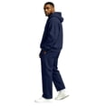 thumbnail image 4 of Delconic Mens Fleece Quarter Zip Hoodie and Sweatpants Set Loose Fit Pullover Hooded Sweatshirt Drawstring Jogger Pants Navy S, 4 of 5