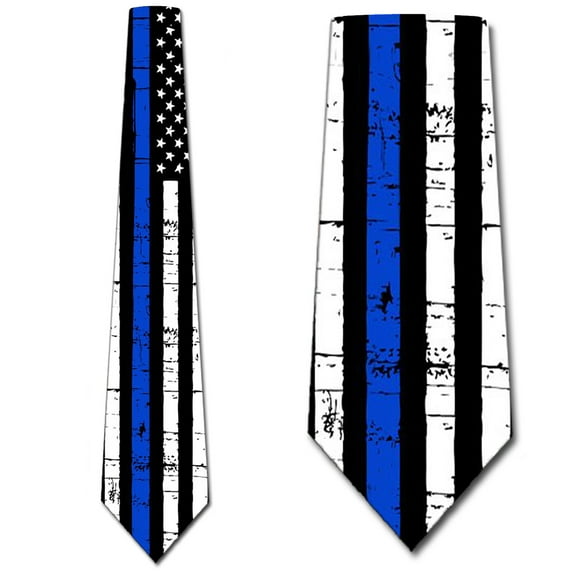 Police Ties Mens American Flag Necktie by Three Rooker