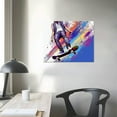 thumbnail image 3 of Nawypu Skateboarding Canvas Print Poster, Skateboarder Wall Art, Skateboarder Print,Kids Room Decor,Skatebo Canvas Posters Wall Art Paintings for Living Room Bedroom Office Frame, 3 of 4