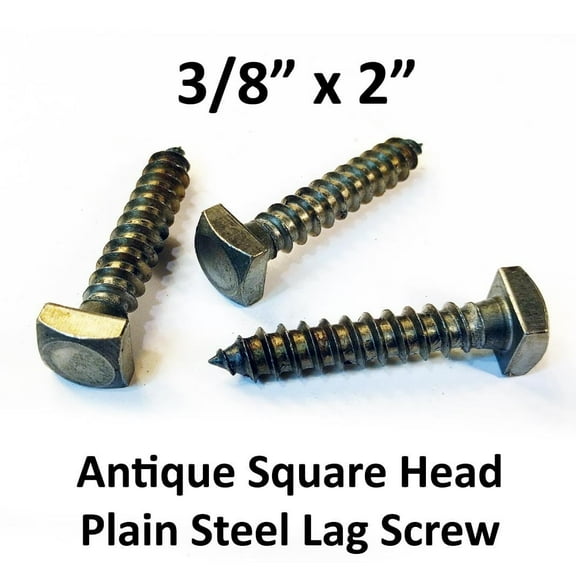 (25) 3/8" x 2" Lag Screws Antique Square