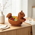 thumbnail image 6 of GOFLIC Faux Rattan Fruit Basket, Animal Shaped Storage Basket with Handle for Home Restaurant Shop, Christmas Party Gift Cute Rural Decor, 6 of 6