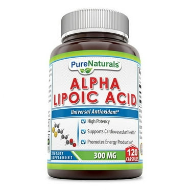 Pure Naturals Alpha Lipoic Acid ALA 300 mg 120 Capsules Supplement | Non-GMO | Gluten Free | Made in USA