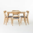 thumbnail image 6 of Noble House Lydia Mid-Century Modern 5 Piece Dining Set, Dark Gray and Natural Oak, 6 of 11