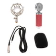 thumbnail image 2 of Microphone à Condensateur Pratique à Capteur Cardioïde pour Studios de Diffusion Rouge, 2 of 8