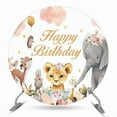 thumbnail image 2 of Cercle Safari Animaux Floraux Toile de Fond Anniversaire Fille, 2 of 6