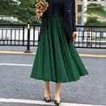 thumbnail image 4 of Blmnix A Line Skirt Womens Skirts Pleated Skirt High Waisted Petticoat Green Long Skirt Womens Skirts Midi Length,XL, 4 of 6