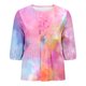 thumbnail image 4 of Fiudx Ofertas Relámpago Top de Camiseta con Cuello Redondo y Manga Farol Plisada con Lazo para Mujer, 4 of 4