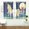 thumbnail image 3 of Mkhert Unicorn Castle Blackout Window Curtain Kitchen Curtain 26X39 Inch, 2 Panels, 3 of 3