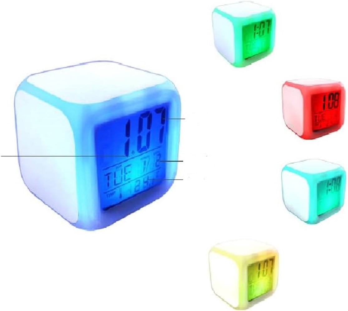 6 Pack Sublimation Blanks Led Clock – LED Color Changing Digital Alarm Clock Sublimation DIY Printing with 3 Pcs Insert Aluminum for Personalized Logo