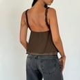 thumbnail image 4 of Gupgi Women Sweet Cami Tops Frill Spaghetti Strap Vest Bow Front Ruffled Cropped Camisole, 4 of 8
