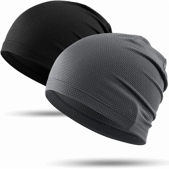 RKLIKEE 1Pack / 2 Pack 3D Skull Caps for Men & Women, Breathable Mesh Running Caps for Cycling, Gym