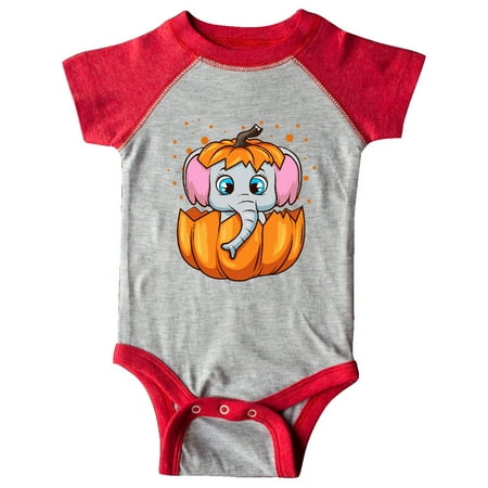 

Inktastic Halloween Pumpkin Baby Elephant Gift Baby Boy or Baby Girl Bodysuit