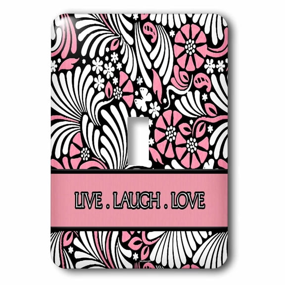 3dRose, Live Laugh Love in Pink, single toggle switch