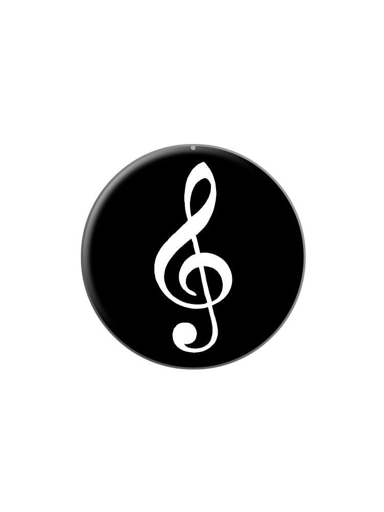 Vintage Treble Clef Music Black Lapel Hat Pin Tie Tack Small Round