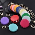 thumbnail image 2 of Mini espejo de maquillaje de piel sintética con llavero, espejo de tocador portátil para mujer con llavero, espejo cosmético plegable de mano de doble cara., 2 of 8