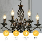 DAYBETTER Chandelier Light Bulbs, Candelabra Light Bulbs 60W Equivalent E12 LED Bulb Dimmable LED Light Bulbs 2700K Warm White 5.5W 600LM Flame Light Bulbs Tip Vintage CA11 Candle Light Bulbs, 5 Pack