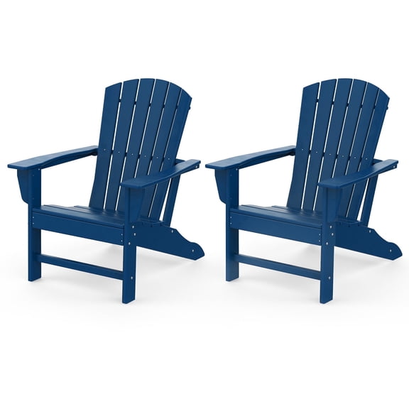 Pipopa Outdoor Adirondack Chair Set of 2,Weather Resistant Adirondack Chair for Patio,Garden,Lawn,Blue