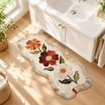 thumbnail image 3 of Darzheoy Vintage Runner Rug, Floral Scalloped Floor Mat, Decorative Indoor Accent Area Carpet, for Living Room Hallway Kitchen Bedroom, 3 of 6