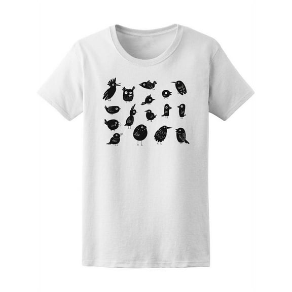 Birds Silhouettes Set, T-Shirt Women -Image by Shutterstock, Female Large