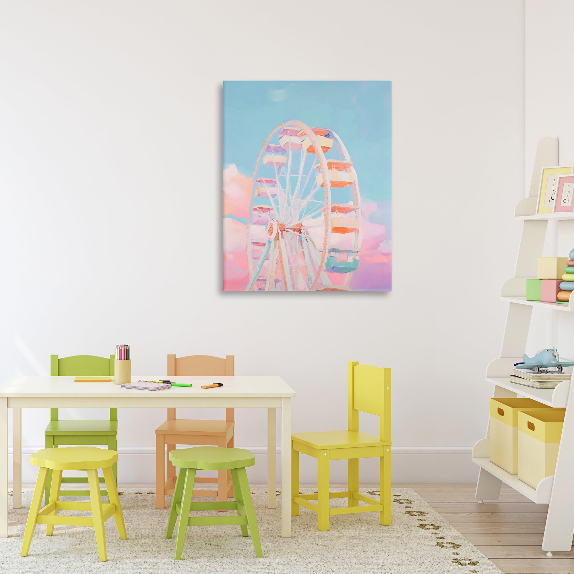 Stupell Industries Ferris Wheel & Cotton Candy Sky Canvas Wall Art, design by The Prints Vibe
