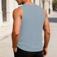 thumbnail image 7 of BVnarty Men's Solid Color Crew Neck Sleeveless Tank Top with Chest Pocket Detail Casual Summer Daily Wear Gym Workout Breathable Top Light Blue L, 7 of 7