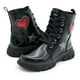 thumbnail image 1 of Botin Tendencia Corazon Rojo Juvenil Charol Negro 18-23 negro 19, 1 of 6