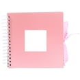 thumbnail image 2 of Plertrvy Black Cardstock Scrapbook, Creative Diy Photo Album with Ribbon Bow, 8-inch Window Design Memory Book for Personalized Picture Storage, Pink, 2 of 9