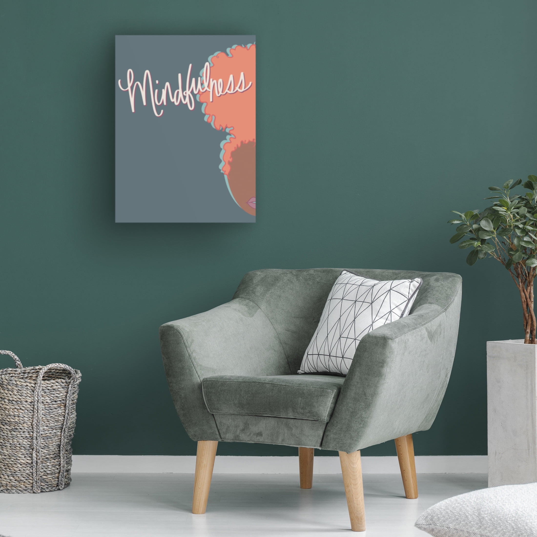 Canvas Wall Art - Marlee Ash Calligraphy & Design 'Curly Mindfulness' Wall Art for Living Room, Bedroom, or Office Décor by Trademark Fine Art - 35 x 47 Inches