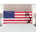 thumbnail image 1 of New York Headboard, Liberty and USA Flag Retro Style Enlightening World Famous, Upholstered Decorative Metal Bed Headboard with Memory Foam, Full Size, Coral White, by Ambesonne, 1 of 4