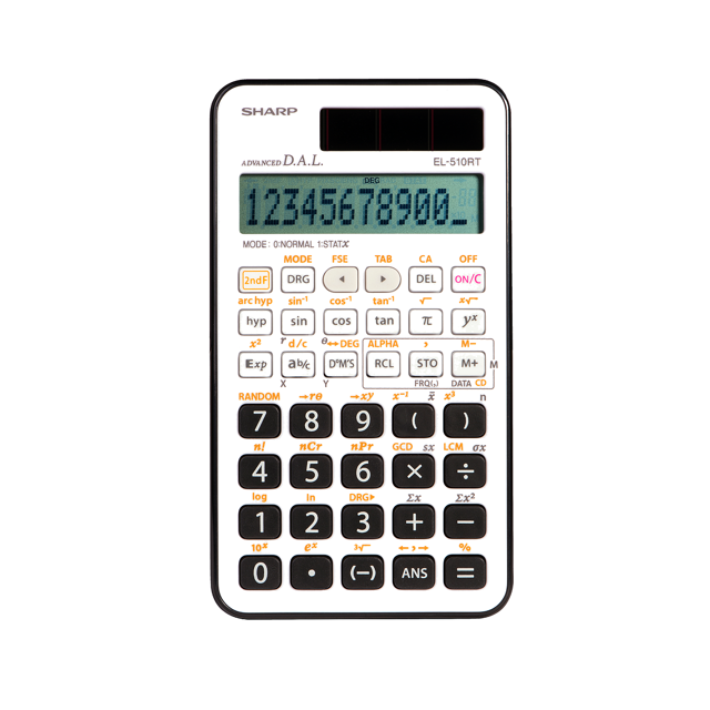 SHARP EL510RT Calculatrice Scientifique à 10 Chiffres, 169 Fonctions, Logique Algébrique Directe, 2 Modes, Mémoire à 3 Touches, Statistiques à 1 Variable