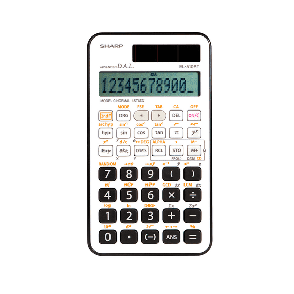 SHARP EL510RT Calculatrice Scientifique à 10 Chiffres, 169 Fonctions, Logique Algébrique Directe, 2 Modes, Mémoire à 3 Touches, Statistiques à 1 Variable